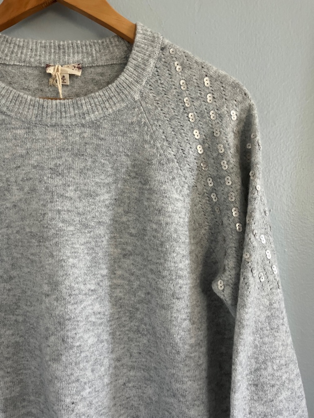 Sequined Raglan Sweater